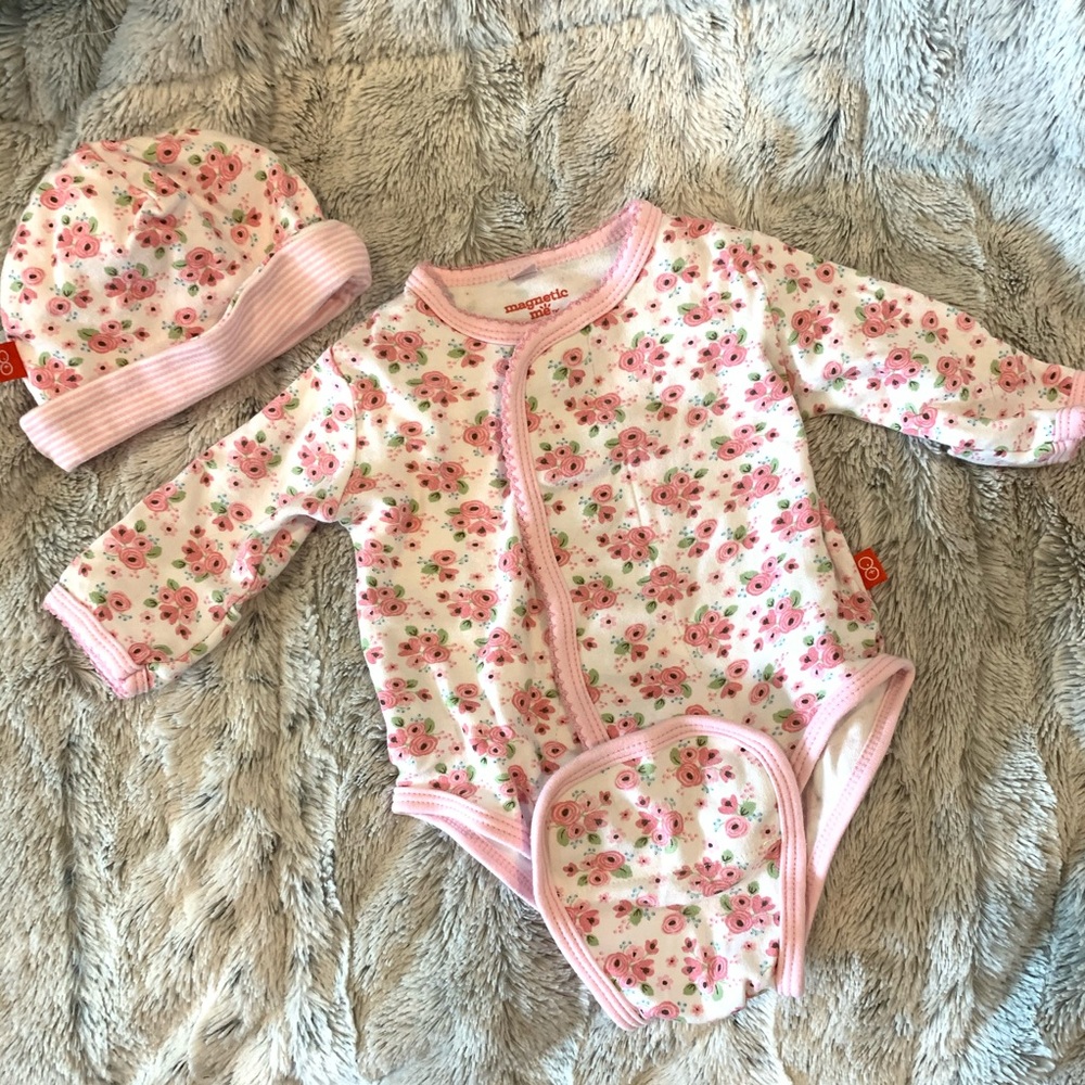 Magnificent Baby Rose Onesie and Reversible Hat